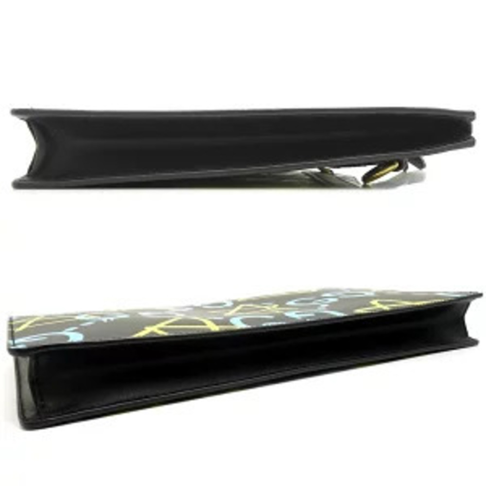 Gucci Ghost Bag Leather Black Yellow Blue Crossbody Clutch - Picture 2 of 9